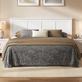 ComfIQ Serene Wood Panel Headboard with Window-Pane Design, King, White