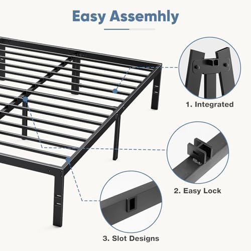 DUMOS King Bed Frames, 14 Inch Height Metal Platform Bed Frame