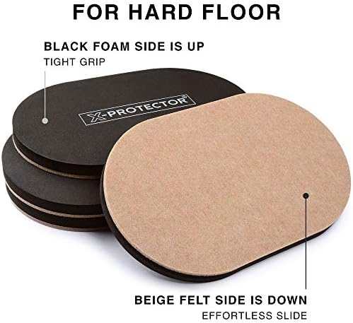 Felt Furniture Sliders Hardwood Floors X-PROTECTOR – 4 PCS 9 1/2 inch Furniture Sliders – Heavy Duty Felt Sliders Hard Surfaces – Move Your Furniture Easily & Safely!