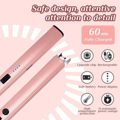 2 PCS Candle Lighter,Windproof Flameless Rechargeable Electric Lighter