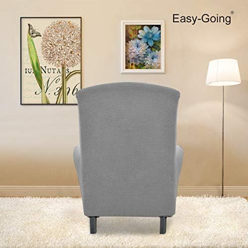 Easy-Going Stretch Wingback Chair Sofa Slipcover Light Gray