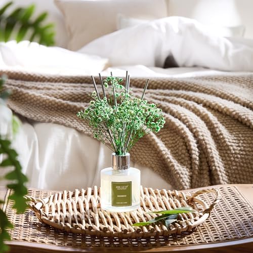 Airkeep Reed Diffuser Set,3.38 fl oz (100 ml) - Bamboo Oil Diffusers with 8 Reed Sticks,Home Fragrance Reed Diffuser for Bathroom Shelf Decor