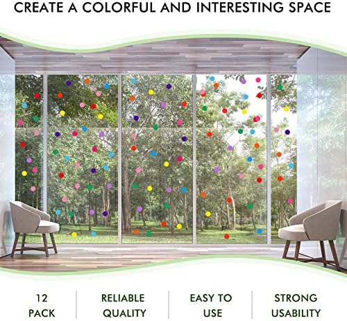 Zonon 240 Pcs 2 Inch Colored Polka Dots Wall Decals, Solid Color