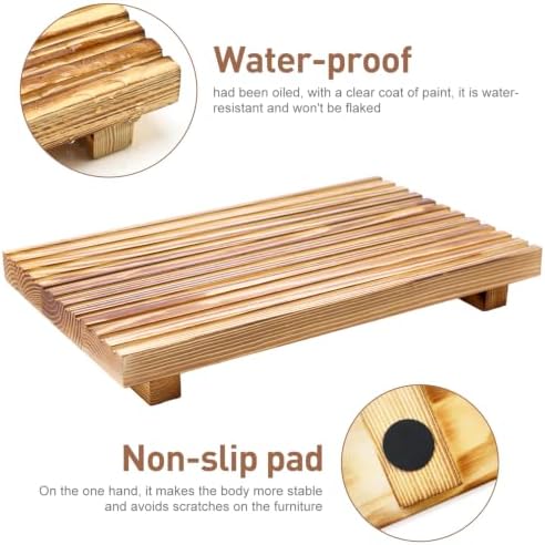 Wood Pedestal Stand Riser for Bathroom Tray Kitchen Sink Counter Decor Tray