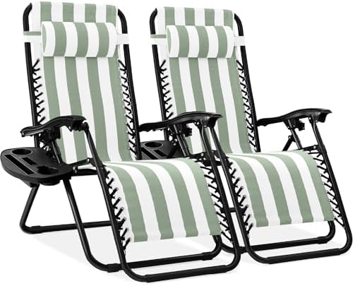 Best Choice Products Zero Gravity Chair Recliner, Sage Green Striped