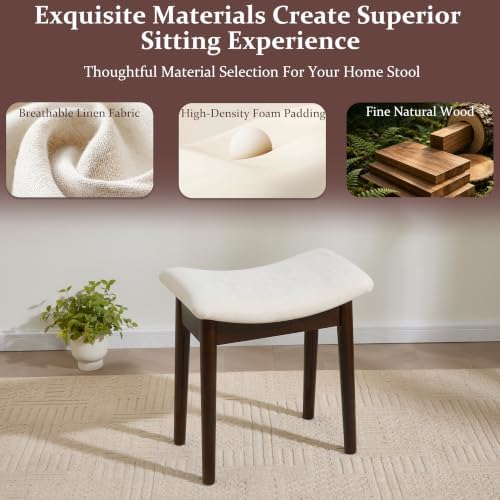 Royal Windsor Vanity Stool, 18" H Makeup Chair,Small Ottoman Stool