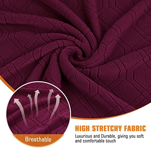 VANSOFY Recliner Cover, 2-Pieces Stretch Reclining Couch Cover with Pockets Loveseat Sofa Slipcovers Soft Washable Furniture Protector for Dogs Cats(Burgundy)