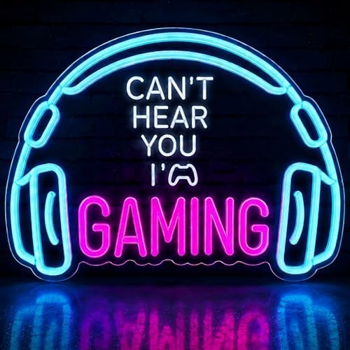 Gaming Neon Sign for Gaming Room, LED Headset Gamer Decor