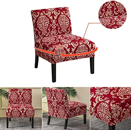 Eco-Ancheng Armless Accent Chair Cover Slipcover Stretch Spandex Slipper Chair Cover Removable Washable for Armless Chair Slipcover Furniture Protector Covers for Living Dining Room Hotel