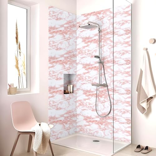 Marble Contact Paper Pink Extra Wide Peel and Stick for Kitchen Countertop