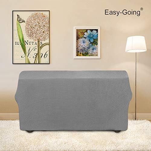 Easy-Going Stretch Loveseat Couch Covers Washable Light Gray