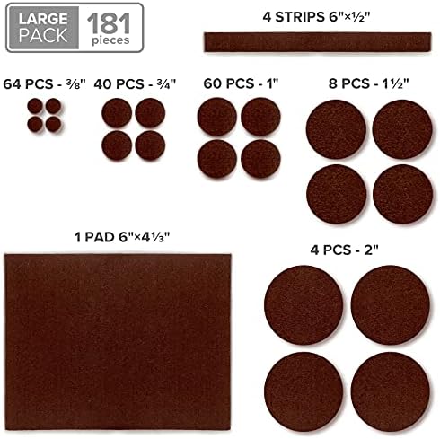 Felt Furniture Pads X-PROTECTOR 181 PCS Premium Furniture Pads - Felt Pads