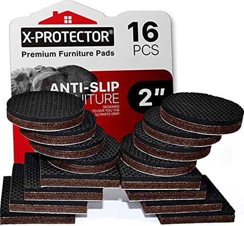16 PCS 2" Non-Slip Furniture Pads X-Protector - Premium Furniture Grippers!