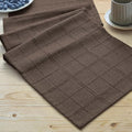 ZeeMart Linen Checked Farmhouse Table Runner, 13x90 Inches Chocolate