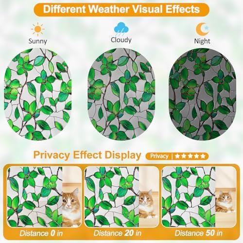 Frosted Privacy Window Film Static Cling Decorative Glass Film23.6x78.7in