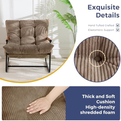 MAXYOYO Modern Accent Chair, Comfy Living Room Chair with Metal Frame