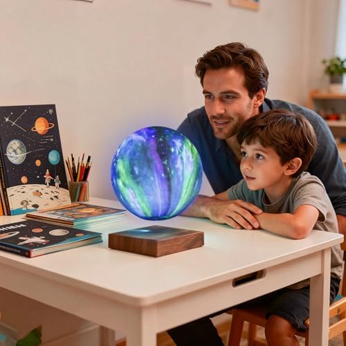 Levitating Moon Lamp, 3D Illusion Moon Lamp with Remote Control, LED Galaxy Lamp for Bedroom Living Room Decoration, Unique Gifts for Kids Lover Friends