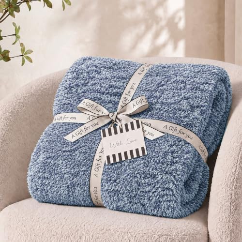 Monbix Soft Throw Blanket for Couch-Cozy Reversible Knitted Blankets