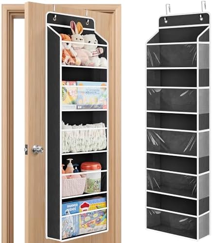 JARLINK Over The Door Toy Storage Organizer w/Clear Window, Black