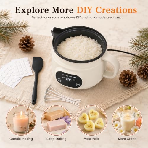 Candle Making Kit with 1.8L Electric Wax Melter 2LB Soy Wax, DIY Candle Kit