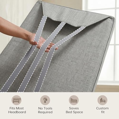ENITYA Upholstered Headboard Pillow Queen,Bed Frame Mount,High Density Foam