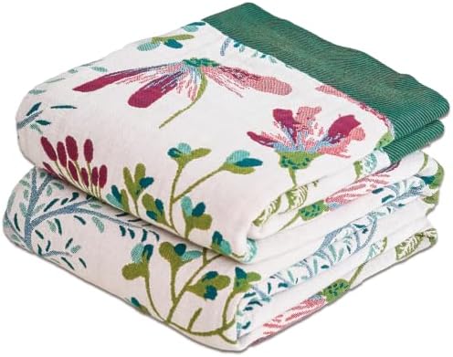 Boho Botanical Throw Blanket for Bed Sofa Decor 60"x80" White/Teal