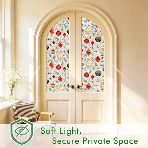 SOMWISE Rainbow Stained Glass Window Privacy Film,Heat Blocking Save Energy