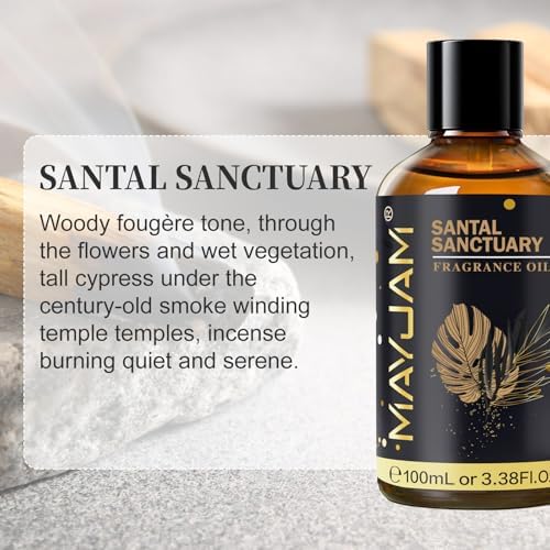 MAYJAM Santal Sanctuary Fragrance Oil for Diffusers, 100ML/3.38FL.OZ