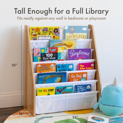 Humble Crew Kids Bookshelf, Montessori Front Facing Toddler Bookcase 4Tier