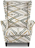 Wing Chair Slipcover, 2-Piece Printed Wingback Chair Cover