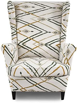 Wing Chair Slipcover, 2-Piece Printed Wingback Chair Cover