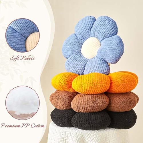 Kcvvcr Flower Throw Pillow, Soft Blue 14.9" Shaped Floor Pillow for Home Decor, Cute Aesthetic Plush Decorative Pillows for Bed, Sofa, Couch