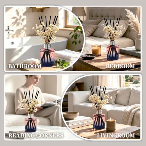 Brakula Reed Diffuser Set, White Jasmine Scent, 4.06 fl oz Essential Oil