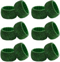 COTTON CRAFT Glitz Handmade Beaded Napkin Rings - Set of 12 - Dark Green