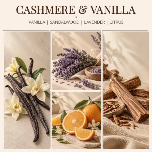 Cashmere & Vanilla Reed Diffuser for Home, 2 Pack 4 Fl Oz