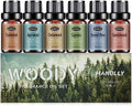 Woody Essential Oils Set, Woody Scents Fragrance Oil Aromatherapy Essential Oils Kit for Diffuser (6x10ML) - Sandalwood, Cedarwood, Teakwood, Agarwood, Cypress, Forest Pine Aromatherapy Oils