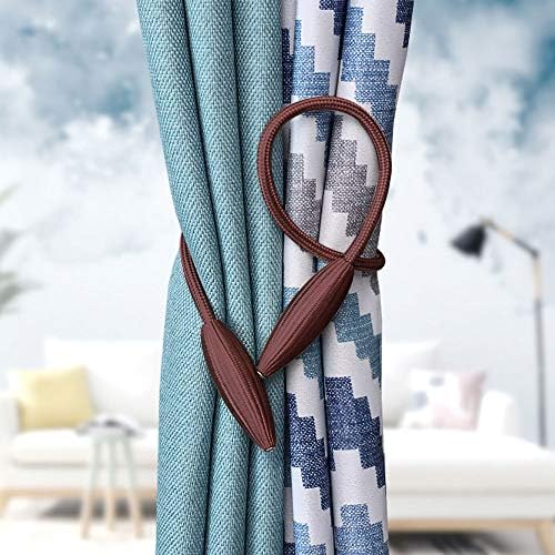 NICEEC 2 Pack DIY Curtain Tiebacks Clips Crystal Decorative Creative Twist Drape Tie Backs European Style Random Modelling Curtain Holdbacks for Home Kitchen Office Window Drapery (Brown)