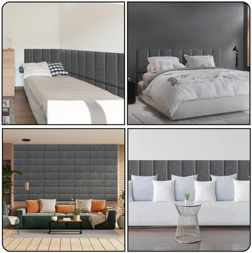 Linen Peel and Stick Headboard, Soundproof Anti-Collision Wall Panel