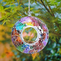 Yinns Solar Mosaic Bird Feeder, Fly Through Bird Feeders for Garden Decor