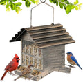 Metal Bird Feeder House Outdoor Hanging 2-Side Feeding 3 LBs Capacity
