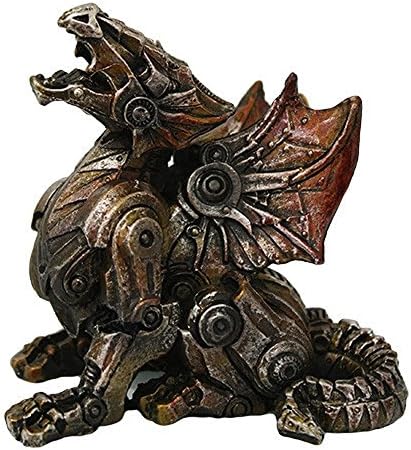 Pacific Giftware Steampunk Metal and Gears Dragon Figurine Mythical Fantasy Decoration Steam Punk