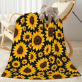 Sunflowers Floral Fleece Throw Blanket Ultra Soft Cozy Decorative Flannel Blanket for Home Bed Couch Chair Travel 60x50in