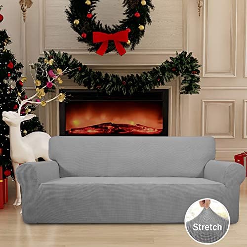Easy-Going Stretch Couch Covers for Sofa Washable Large Light Gray