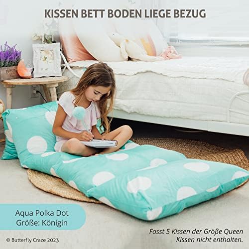 Butterfly Craze Floor Pillow Cover Plush Folding Lounger Bed Cushion Case
