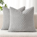 MIULEE Decorative Throw Pillow Covers 18x18 Light Grey Textured Corduroy