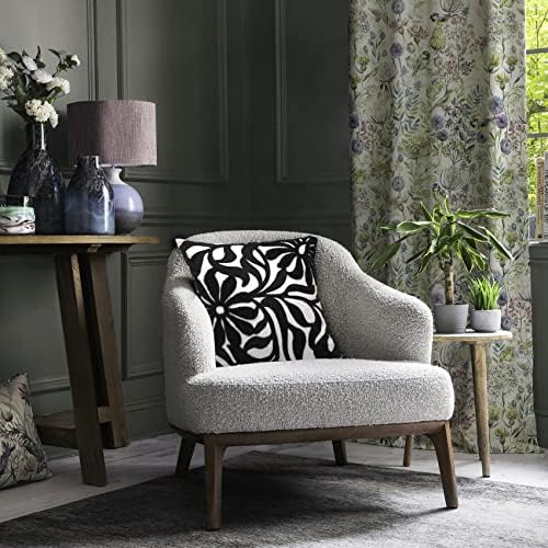 Alysheer Floral Embroidered Decorative Throw Pillow Cover 18"x18" 1pc,Black