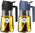 YARRAMATE 16 oz 2-in-1 Glass Olive Oil Sprayer for Cooking, Black&Navy
