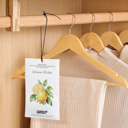 MYARO 12 Pack Lemon Scented Sachets, Closet Deodorizer Car Air Freshener
