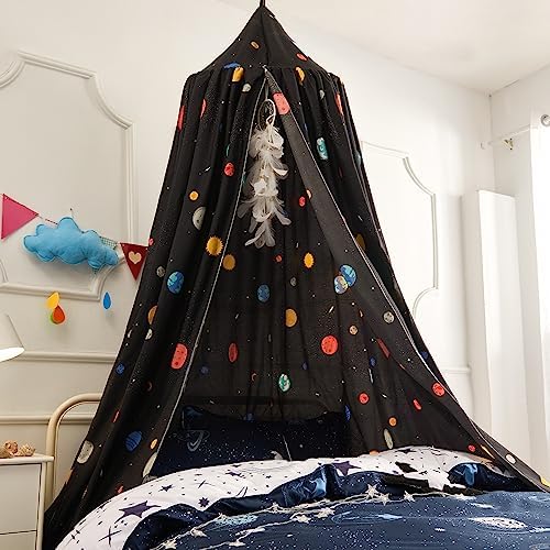 Bed Canopy for Kids, Printed Hanging Canopy for Baby Brib Kids Bed Room Decor Reading Nook Indoor Outdoor Playing Castle (Interstellar)