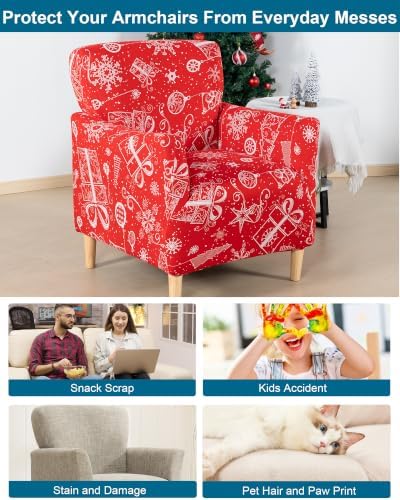 CRFATOP Accent Chair Cover Christmas Armchair Slipcover for Living Room